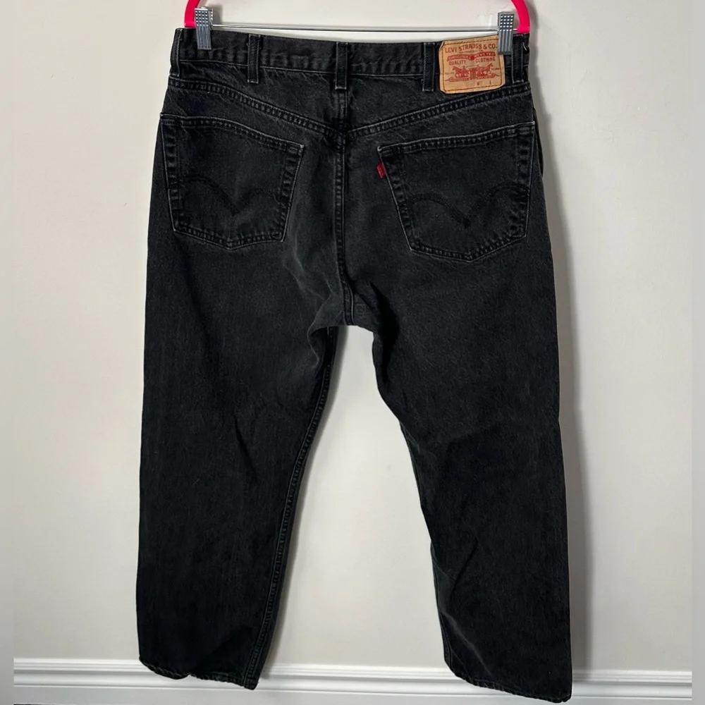 LEVI'S 505 men's black regular fit straight leg jeans, 38x32. - Picture 6 of 7